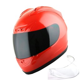 1Storm New Motorcycle Bike Full Face Helmet JH901 Glossy Red + One Extra Clear Shield