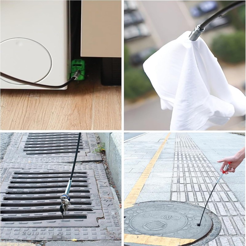 SHUOGUO Upgraded Drain Snake, 61 inch plumbing snake，Sink Snake Drain