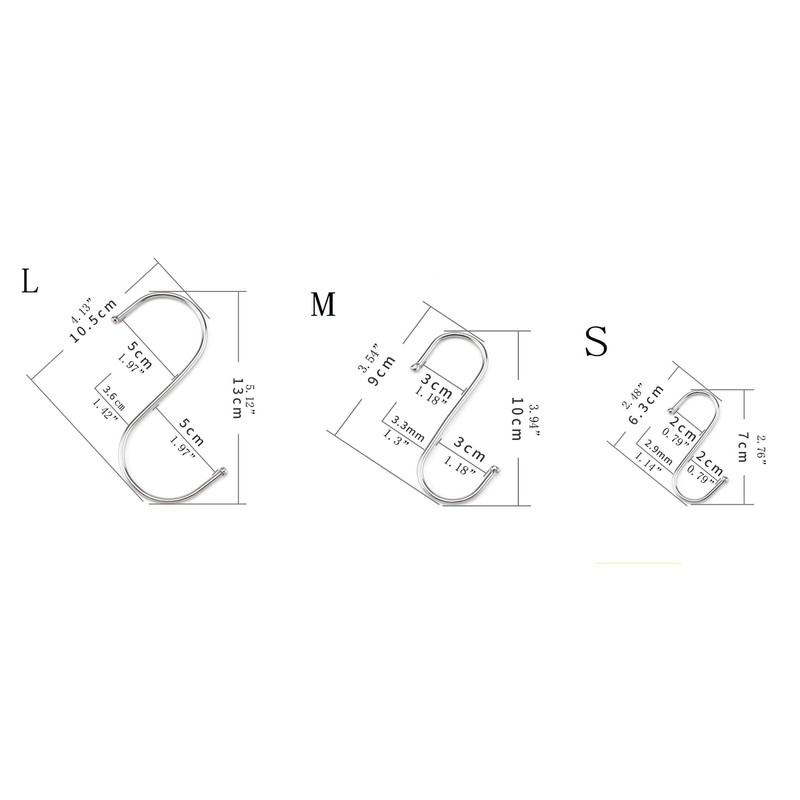Yesmin 20 Pack in Pack S Shaped Hooks Hanging Hooks