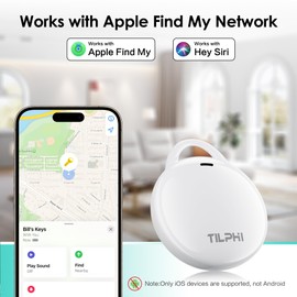 Air Tag-1 Pack: Bluetooth Luggage Tracker Works with Apple Find My App (iOS Only), Keys Finder and Smart Tag Locator for Luggage, Backpack, Wallet, Suitcases, Replaceable Battery (White)