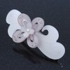 Light Silver/Light Grey Acrylic Crystal '3D Flower' Barrette Hair Clip