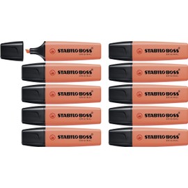 Highlighter - STABILO BOSS ORIGINAL Pastel Box of 10 Mellow Coral Red