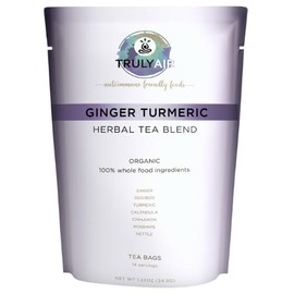 Truly AIP Ginger Turmeric Herbal Tea - AIP Compliant - Free from Caffeine, Sugar & Seeds - Whole 30, Paleo Friendly - - Completely Natural Ingredients (Herbal Tea Blend, 14 Bags)