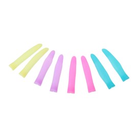 Healvian 4pairs Cuticle Scissor Handle Sleeve Non-skid Manicure Tool Cover for Dead Skin Trimmers Easy Installation Random Colors