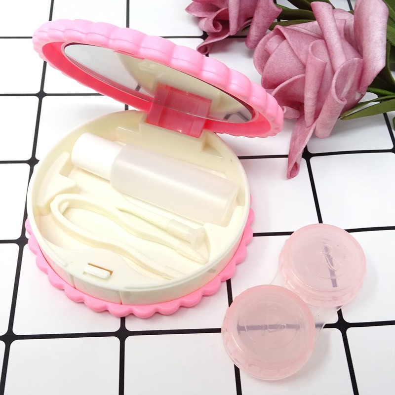 Honbay Cookie Shaped Contact Lens Case Travel Contact Lens Box