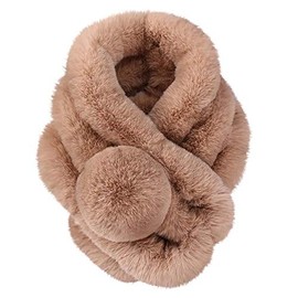 Thick Warm Winter Scarf For Women Soft Plush Scarf Fashion Solid Color Furry Neck Warmer For Ladies Girls (Khaki)