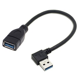 chenyang 6.3 Inch USB 3.0 Extension Short Cable,USB 3.0 Male to Female 90 Degree Left Angled Extension Data Cable for Laptop, Keyboard, Mouse, Flash Drive, Printer