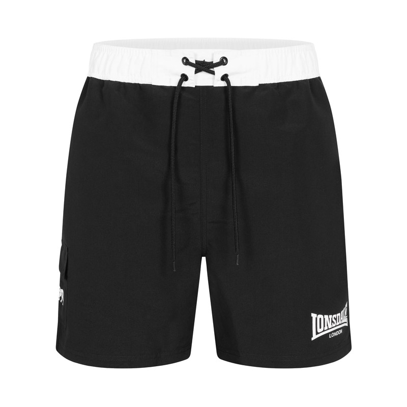 Lonsdale Herren Thorpe Badehose, Black/White, Medium