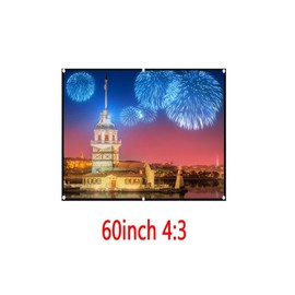 Tiardey 60 inch Projection Screen 4:3 HD Foldable Metal anti-light Portable Projector Movies Screen for Conference PPT, office, classroom, hotel and training business projection