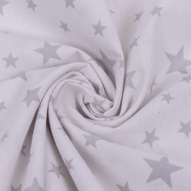 Decorative Fabric Curtain Fabric Raumhoch Star White Grey 2.8 m height