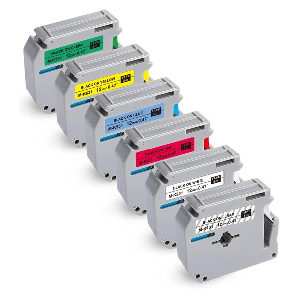 TITBIT PT-M95 Label Printer Tape, M-K231s 12mm Tape White Compatible