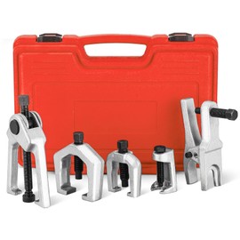 NYXOVA 5pcs Ball Joint Separator Pitman Arm Puller, Tie Rod End Tool Set for Front End Service, Splitter Removal Kit (Red)