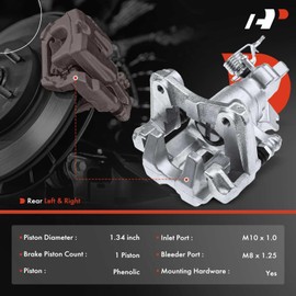 A-Premium Disc Brake Caliper Assembly with Bracket Compatible with Select Suzuki Models - Kizashi 2010 2011 2012 2013, L4 2.4L - Rear Driver and Passenger Side, 2-PC Set