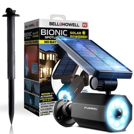 Bell+Howell Bionic Spotlight Deluxe Solar-Powered Spot Light 25 Feet Motion Sensor, Sun Panels, Waterproof Frost Resistant Patio, Yard and Outdoor Lighting As Seen On TV, Black…