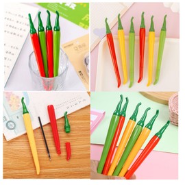 YYaaloa Chili Shape Gel Ink Writing Pens 0.5 mm Black Ink Fun Kawaii Pens Bulk for Kids Office School Supplies (Chili Shape 30pcs)
