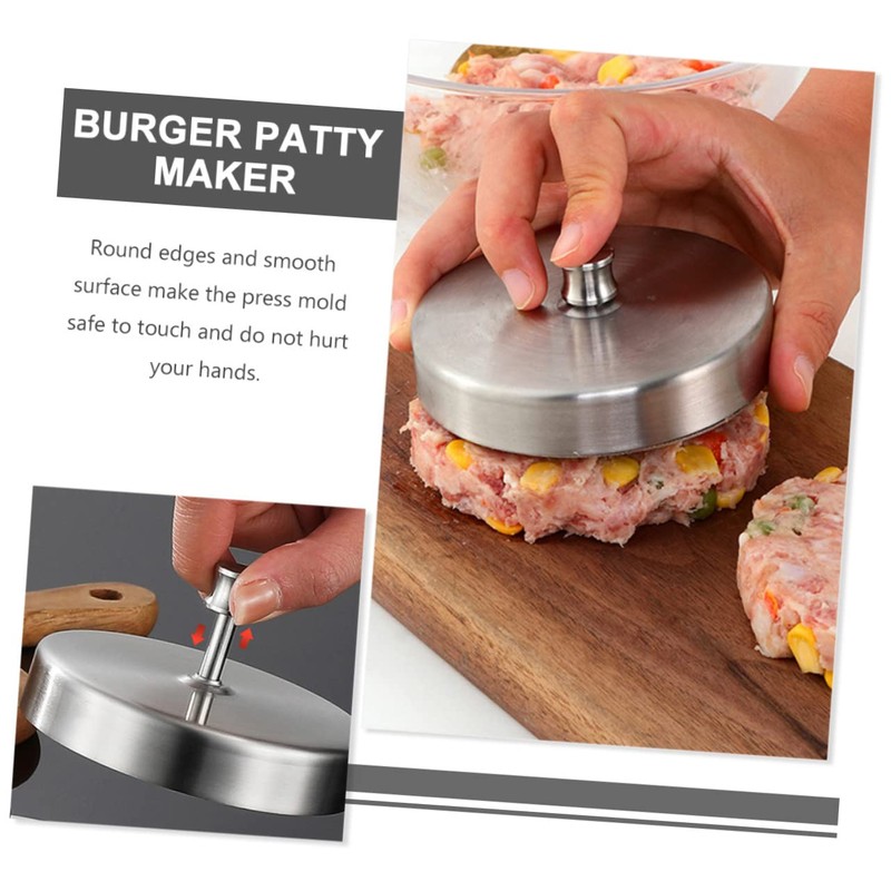 Sosoport Stainless Steel Burger Press Mold Round Patty Maker for