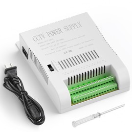 ALITOVE 12 Volt Security Camera CCTV Power Supply 16 Channel Power Distribution Box 10A 120W DC Voltage Adjustable 12V 13.5V 15V AC Adapter 100-240V 50-60Hz for DVR NVR Camera, LED Strip Light