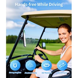 Ciscle Magnetic Golf Cart Phone Holder, Aluminum Phone Mount with N52 Magnets, Golf Cart Accessories Compatible with MagSafe iPhone 16 Pro Max Plus 15 14 13 12 (Magnetic Phone Holder)