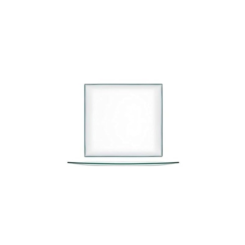 H&H Transparent, Plate, Square 25 cm, Glass, 1 Pieces