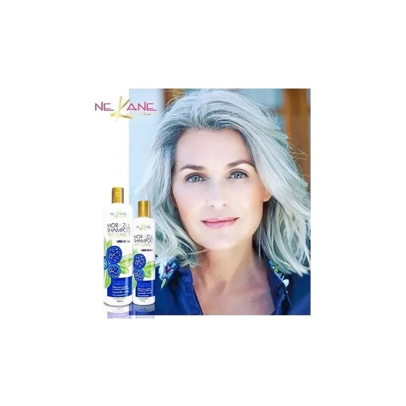 Shampoo Matizador Mora Azul Nekane 960 G Rubios Canas