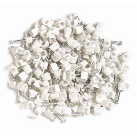 Aerials Satellites and Cables 100 TV Coax Cable Clips - White