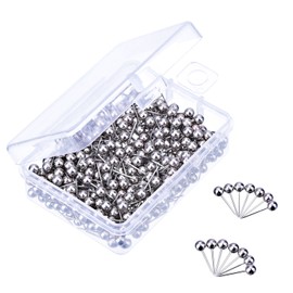 Landkarte Pinnadeln mit 1/8 Zoll Kopf und Stahlspitze, 400 Stück (Silbern)