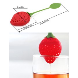 CRIVERS Innovative Strawberry Shape Design Silicone Loose Tea Infuser, Strainer, Steeper, Teapot & Teacup(8PC, Strawberry Shape)