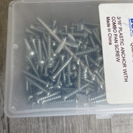 Allied Bolt Anchor Kit Plastic 3/16" with 1" #8 Pan Head Screws and Masonry Bit