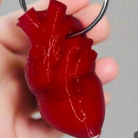 Anatomical Heart Keychain Gothic Design 3D Printed Eco-Friendly PLA Red Heart Figure with Metal Ring valentine heart--=%2=- cute=%2=----=%2=- charm=%2=-- cute charm collectible keychains