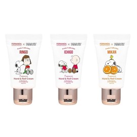 Fernanda Mini Hand & Nail Cream Fresh Set (Apple, Strawberry, Mandarine) / Fernanda x Peanuts (0.5 oz (15 g) x 3 Pieces)