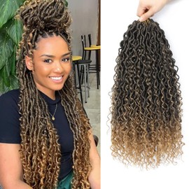 Alicoco Goddess Locs Crochet Hair 20 Inch 8 Packs Faux Locs Crochet Hair For Women Boho Soft Locs Pre-looped River Crochet Locs With Curly Ends (20 Inch (Pack of 8), T27)