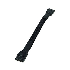 Phobya - SATA III Cable - Metal Grip - 015 cm - Black Sleeve