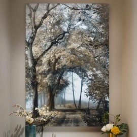 Renditions Gallery Canvas Nature Wall Art Modern Paintings & Prints Decor Romantic Secretive Forest Path Glam Artwork Wall Hanging for Bedroom Living Room Office Kitchen - 12"x18" LT06