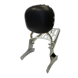 Studded Round - Sissy Bar Backrest & Luggage Rack for 98+ Honda Shadow Ace VT750