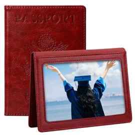 TIGARI Passport Holder for Travel, Slim Passport Cover for Women Men, Leather Passport Case Protector with Waterproof Slot, Family Vacation Plane Cruise Travel Essentials