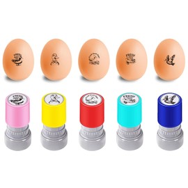 AHANDMAKER 5 Styles Plastic Stamp Text and Duck Motifs DIY Egg Drawing Ideal for Egg Painting and Crafts Farm Decoration Gift