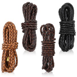 Genuine Leather String Cord, 8M Braided Leather Cord, Bolo Tie Supplies