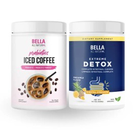 Piña Powder & Probiotics Iced Coffee Duo – Natural Flavored Coffee Mix with Probiotics, Convenient Instant Beverage for Daily Enjoyment, 2-Pack