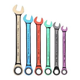 Pittsburgh 6 Piece Metric Ratcheting Color Combo Wrench Set