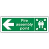 V Safety 17021AX-R Fire Assembly Point Arrow Left Sign -