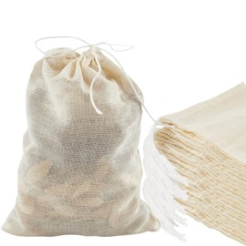 TUZAZO 24 Pack Reusable Spice Bags for Cooking, Cheesecloth Bags for Straining, Drawstring Cotton Tea Bags Soup Bags Bone Broth Brew Bags Muslin Bags (6 x 8 inch)