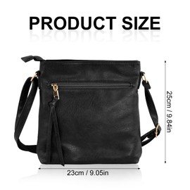 Amexo Medium Women's Shoulder Bags Lightweight Women's Shoulder Bag Made of Vegan Soft PU Leather, Stylish Crossbody Bags for Women with Adjustable Wide Strap, Perfect for Everyday Use, brown