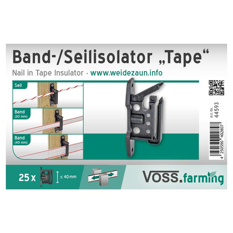 VOSS.farming 25x Clip Broadband Rope Insulator Pasture Fence