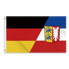 Large 90 x 150 cm Schleswig-Holstein Germany Flag, Large 150D German Schleswig Holstein Friendship Banner, Durable Doube Side Print Decor Brass Eyelets Large Schleswig-Holstein