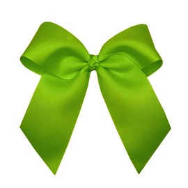 WD2U Girls Large 6" Grosgrain Knotted Hair Bow with Tails on French Clip Barrette (Apple Green)