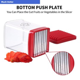 Stainless Steel Strawberry Slicer Egg Slicers Banana Slicers, Fruit & Vegetable Speed Fruit Slicer with Push Plate, Quickly Making Fruit Vegetable Salad, Kitchen Portable Slicing Tool