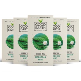 Good Earth Tea Co. Moroccan Mint Tea Bags – Refreshing Green Blend with Mint and Sweet Spearmint – 5 x 15 Plant-Based Teabags