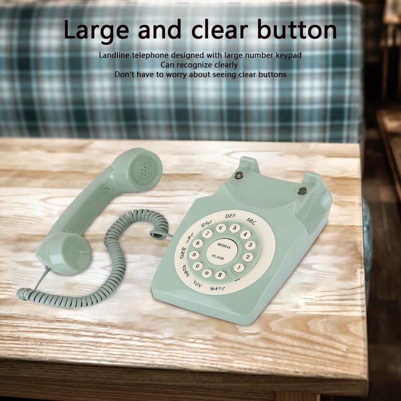 Antique European Vintag Landline Telephone Green High Definition Call Large