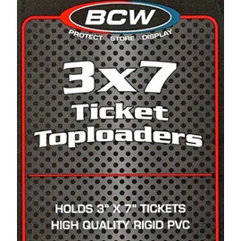 1 (One) Pack of BCW Ticket 3 X 7 Topload Holder (25 Holders/pack) Baseball Game, Football Game, Concert Tickets & Other Collectibles Top Load