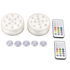 2Pcs Submersible LED Lights 13 LED Submersible LED Lights Colors Changing Pond Lamp with Remote Suction Cups